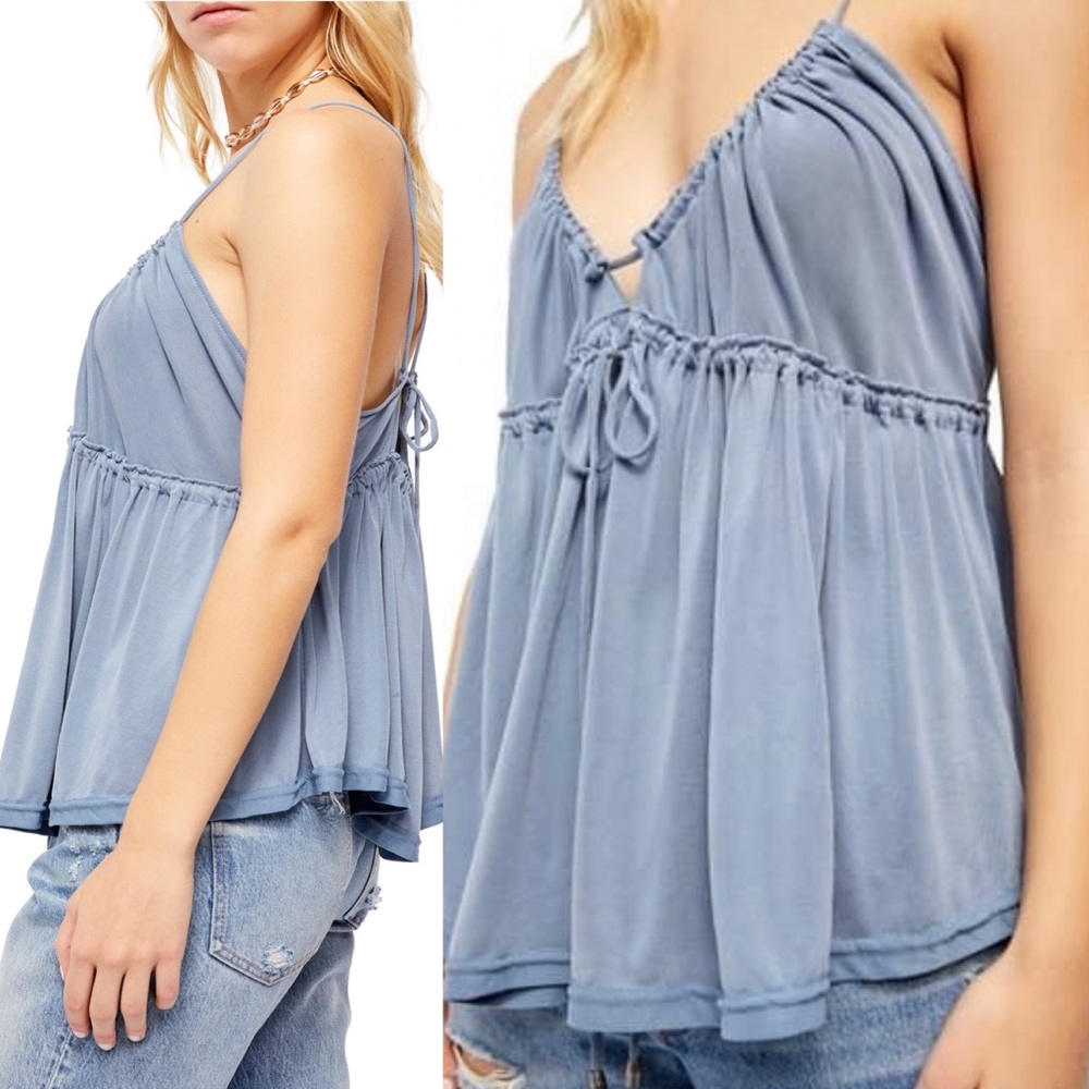 Free People Sundrop Plunge Neck Tank XL NEW